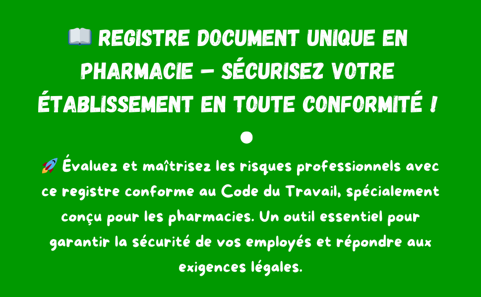 Registre document unique en pharmacie